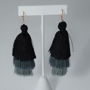 Tassel earrings three layers multi color
